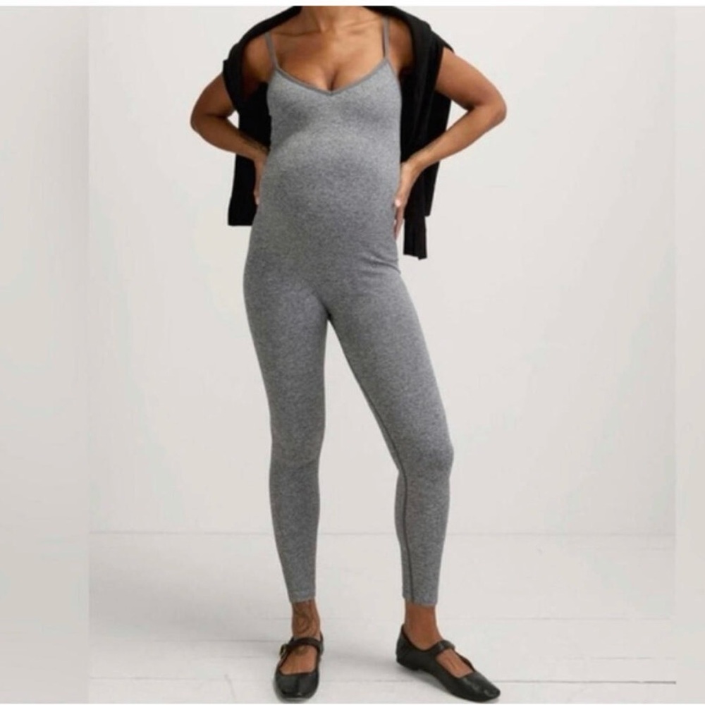 Hatch Grey Maternity Jumpsuit with Thin Straps